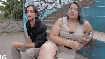 Finding a girl on the train station to record - Fake Agent