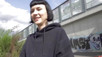 GERMAN SCOUT - Tall Skinny French Girl Delfine Dahlia Pickup and talk to Casting Fuck