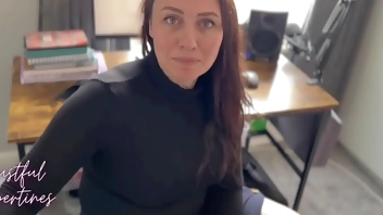 Creampie Stepmom while she takes a work call