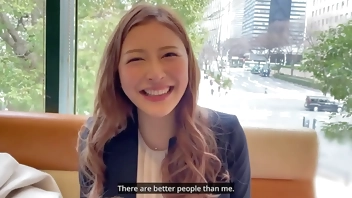 [English Dubbing] The 8 head tall, perfectly proportioned new beautiful female office worker and her department manager have a naughty in-house love sex] Even through her suit she can see her big tits and beautiful legs in black pantyhose!