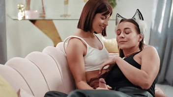 FUTA Catgirl With Big Dick Fucks Her Master And Gives Her A Huge Facial