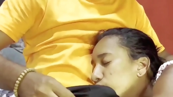 Stepdad and Stepdaughter. Huge cum in her mouth. Oral Creampie. English subtitles