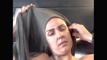 I went to the gym to train and didn't realize I was only wearing a bra underneath! The bodybuilders would walk by and stare, I got really horny and all wet and my white pants were wet on my pussy!