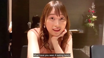 [English dubbed] Fuck with a beautiful woman whose big F-cup tits are too erotic. Erotic cowgirl position with beautiful style.