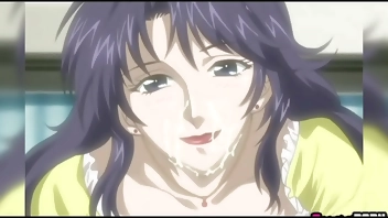 When he finds the MILF naked and with a toy in her wet pussy his cock gets hard and he fucks her hard. Inbo 01 UNCENSORED HENTAI