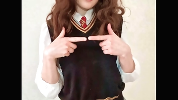 Hermione is a little shy, but her shyness won't stop her from being a naughty slut ready to fuck right now