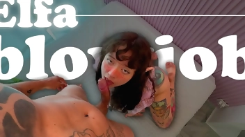 This hot magical elf is very thirsty for cum, let her deepthroat you and drain your balls