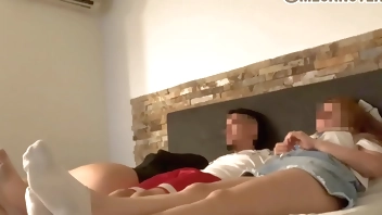 I was watching movies with my boyfriend and my step sister and we ended up having a threesome