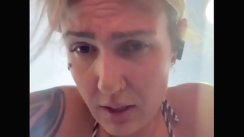 Training in just a thong bikini at the gym on the beachfront. I got so wet that it ran down my legs like sea water!