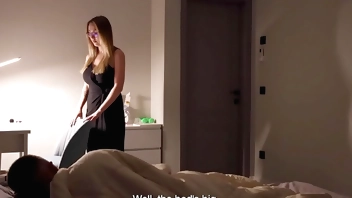 Stepson and stepmother during thunder