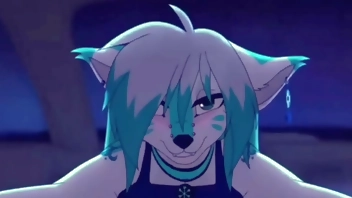 Furry couple fuck in car reverse cowgirl