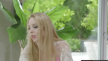 Young blonde double penetrated by her step uncles