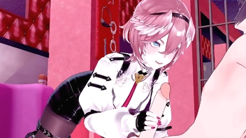 Takane Lui and Kazama Iroha intense sex. - Hololive VTuber Hentai