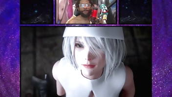 Tight Bald Pussy Nun 2B Gets Fucked And Splattered With Cum