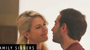 FAMILY SINNERS - Stepmom Kit Mercer Spreads Her Legs So Her Stepson Can Stick His Tongue Deep Inside Her Pussy
