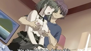 Hentai - Prima tetona me deja tocar sus enormes tetas y me hace una cubana con ellas [Sin Censura]