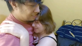 Sloppy blowjob and anal sex with hairy pussy of an Asian babe