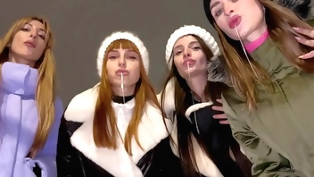 Amateur Public POV Foursome Spitting Humiliation In Winter