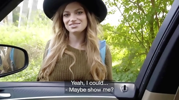 Public Agent Big tits hitchhiker Nicole Rae big dick public pov blowjob