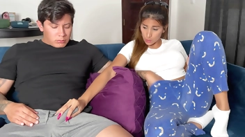 I watch porn with my stepsister and we end up fucking