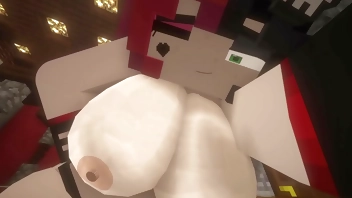 Steve fucks Ellie right in her house in minecraft, all poses