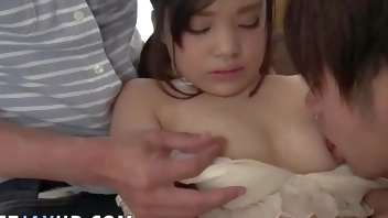 Uncensored XXX JAV featuring the best and dirtiest Japanese threeway with a stud's man-meat being deepthroated by Ris