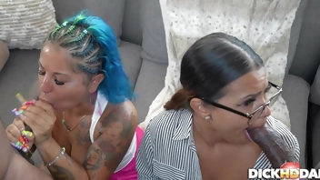 Swingers Go To Open House Two Tight Pussy Latina Sluts C Stylex & SpanishBarbiie Share Two BBCs