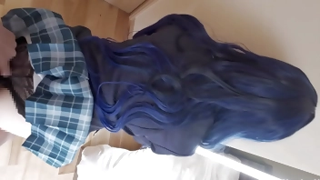 Japanese JK school uniforrm raw sex creampie