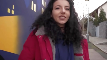 Public Agent Teen gets fucked after loosing at rock paper scissors