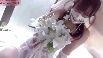 綺麗なウエディングドレスで最強潮吹き！P-1