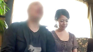 Japanese couple talk to Creampie Fuck the wife while husband have to watch