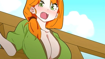 Alex got stuck in the fence, but Steve couldn't get past! Minecraft,Hentai,Cartoon,Parody !