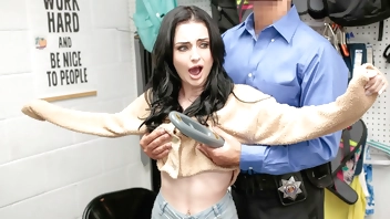 Young Shoplifter Trying to Distract the Security Office During Her Stripsearch - Lyftersex