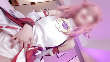 GenshinImpact Yae Miko Cosplaying raw sex video.