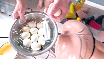 EASTER BITCH - 12 EGGS IN MY ASS - FISTED AND STUFFED