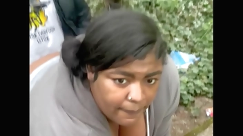 Sexy bbw getting fucked on top of a train tunnel