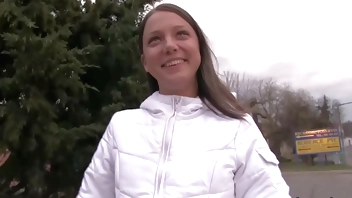 PublicAgent - teen college babe with tight petite body experiences her first huge cock in hotel room