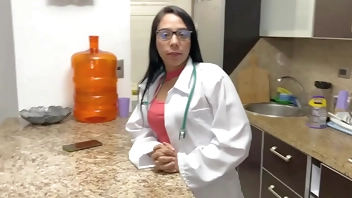 Stepmother Doctor took the wrong pill and now she must help her stepson's cock