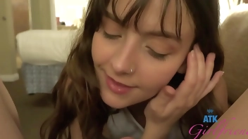 Looking so fine in this hot POV session, amateur Serena Hill sucks cock and gets fucked in hotel