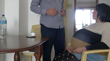 Mature pregnant stepmother let's me fuck her ass