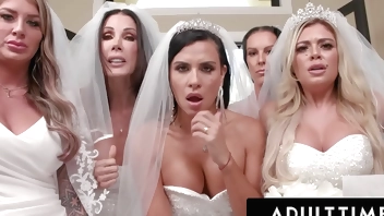 ADULT TIME - Big Titty MILF Brides Discipline Big Dick Wedding Planner With INSANE REVERSE GANGBANG!