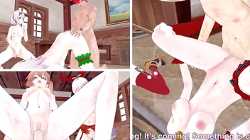 Pussyverse: The inn of pleasure - Christmas special (Noelle, March 7th, Topaz, Griseo, Kokomi, Guinaifen)