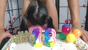 Happy 18th Birthday To My Favorite Cheating Student! Her clueless boyfriend wasn't invited