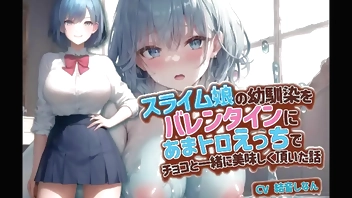 スライム娘の親友をバレンタインにあまトロえっちでチョコと一緒に美味しく頂いた話