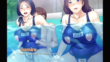 Netorious Neighbor Cumming for their Wifes ep4 - Threesome in the pool