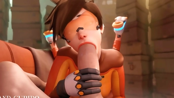 Tracer Sucking Giant Cock Like a Champ