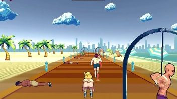 Roller babe [ HENTAI Game PornPlay ] Ep.2 outdoor BDSM with muscular guys