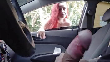 Asking for directions on the street risking masturbating while looking at girls at the bus stop