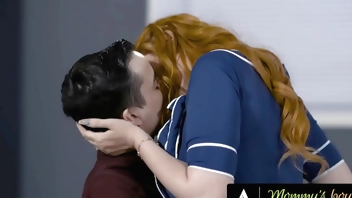 MOMMY'S BOY - Pervert MILF Teacher Lauren Phillips Takes 18yo Student's Cock, Then Gym Teacher's BBC