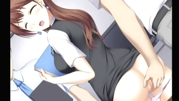 Cute Anime Girl Getting Fucked Moans so Hot in a Threesome - Anime Hentai Games